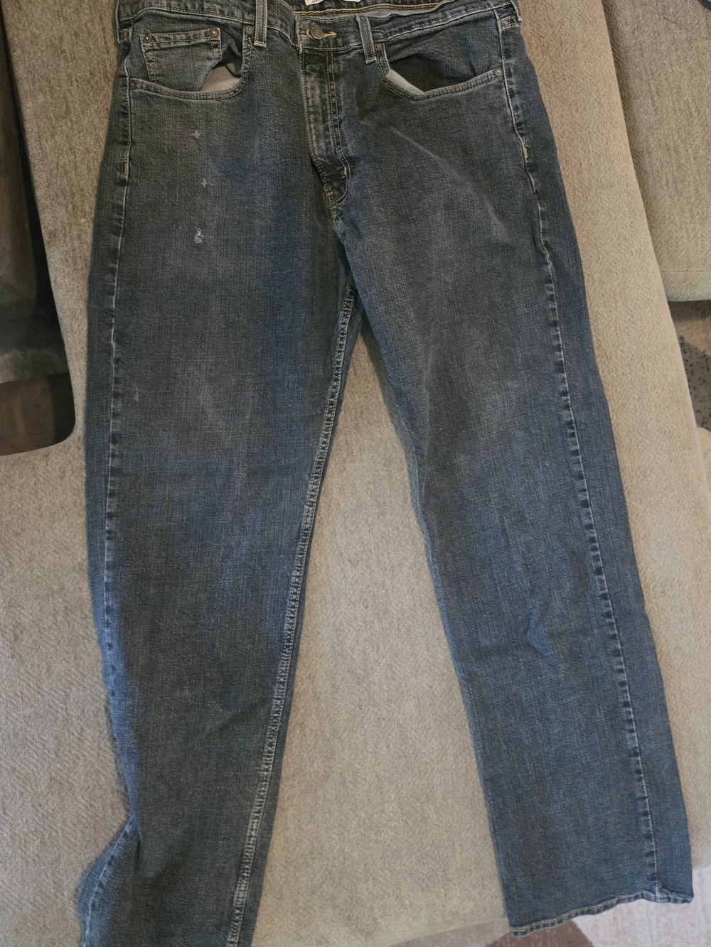 Signature by Levi Strauss Straight-Leg Dark Blue Jeans 38x34 Relaxed Fit